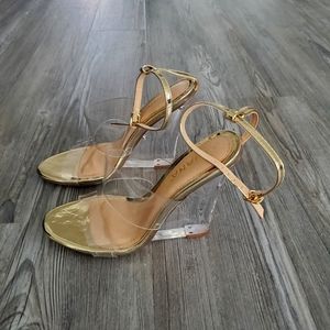 Clear wedge heels